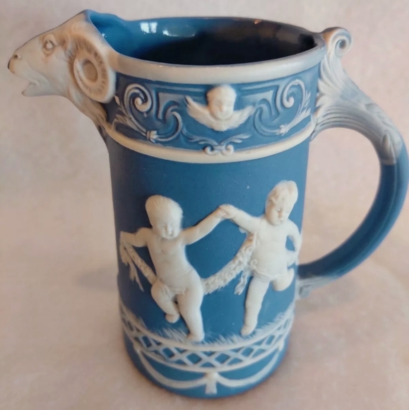 RARE Germany 1890s Ram head cherub SIGNED GOAT HEAD CHILDREN Cherub - Picture 6 of 16